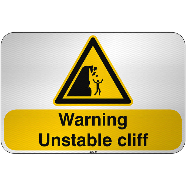 ISO Safety Sign  Warning Unstable cliff