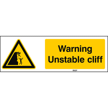 ISO Safety Sign  Warning Unstable cliff