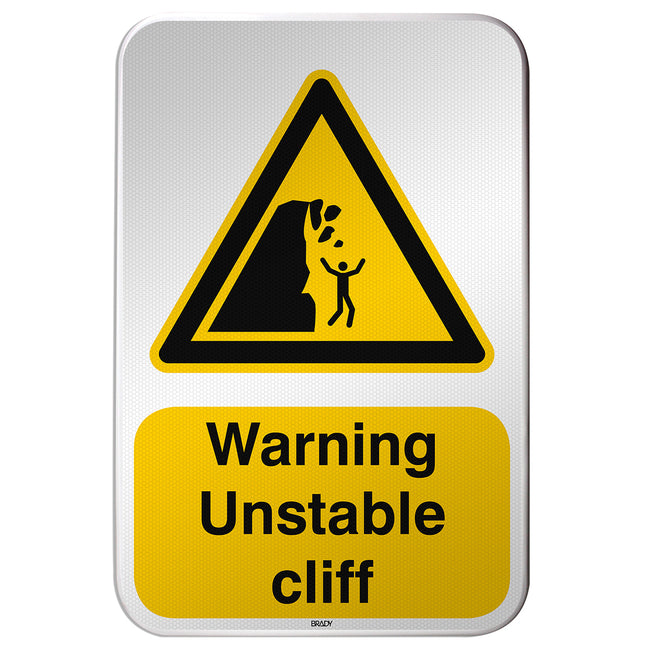 ISO Safety Sign  Warning Unstable cliff