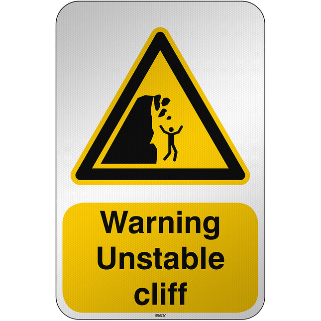 ISO Safety Sign  Warning Unstable cliff