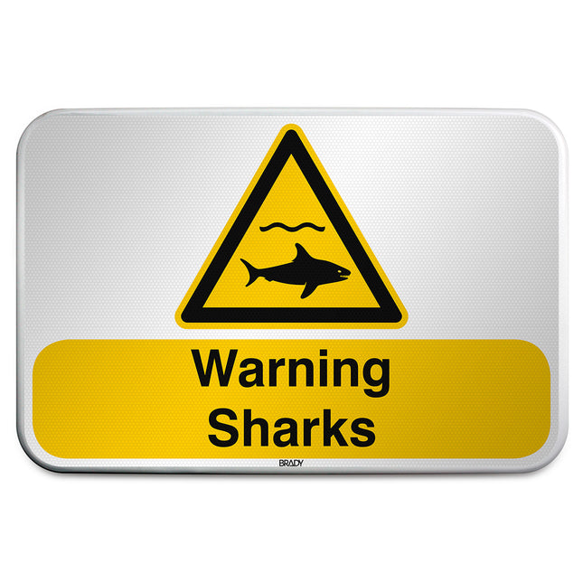 ISO Safety Sign  Warning Sharks