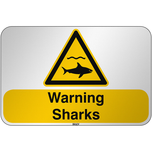 ISO Safety Sign  Warning Sharks