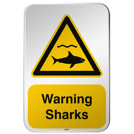 ISO Safety Sign  Warning Sharks