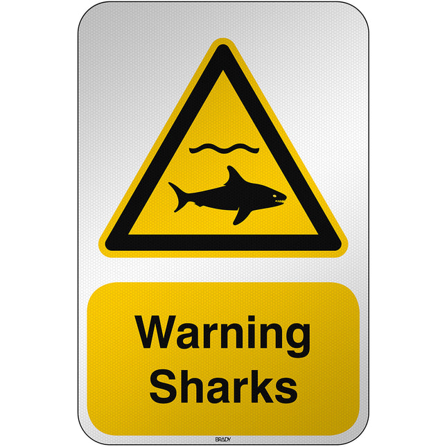 ISO Safety Sign  Warning Sharks
