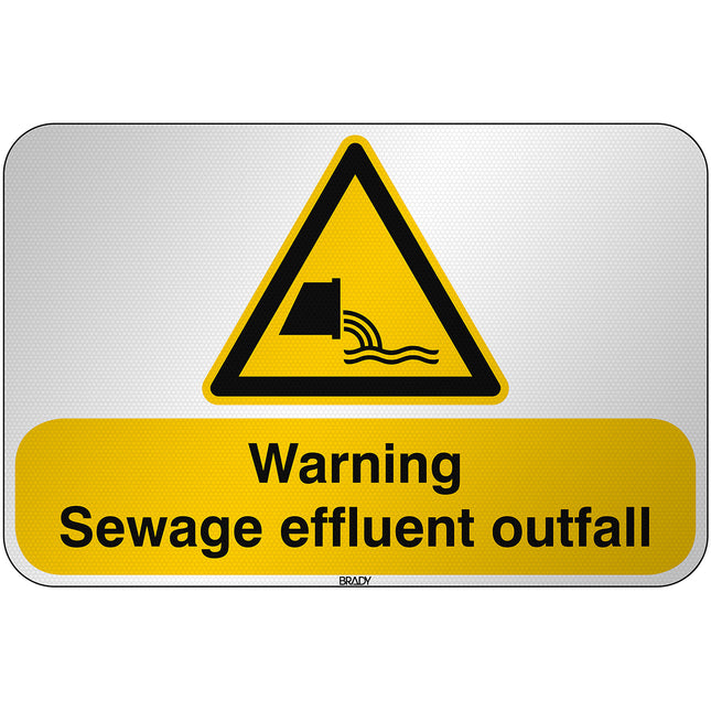 ISO Safety Sign  Warning Sewage effluent outfall