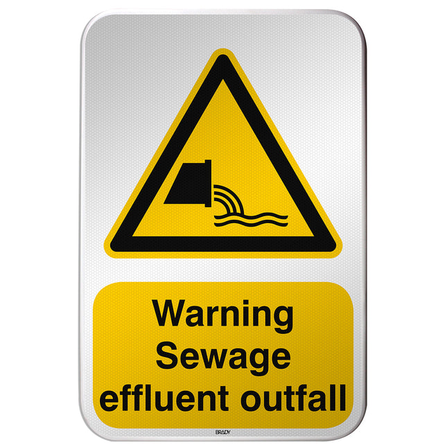 ISO Safety Sign  Warning Sewage effluent outfall