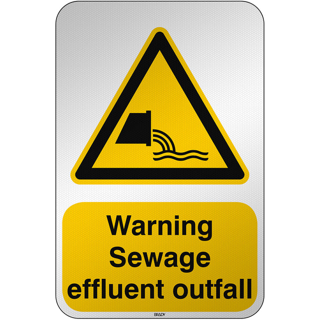 ISO Safety Sign  Warning Sewage effluent outfall