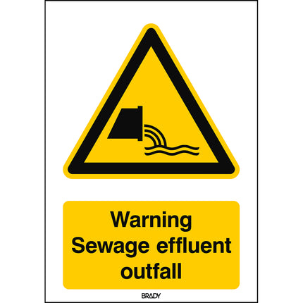 ISO Safety Sign  Warning Sewage effluent outfall