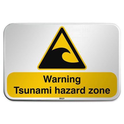 ISO Safety Sign  Warning Tsunami hazard zone