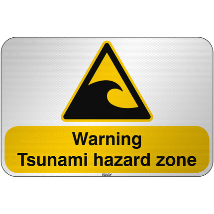 ISO Safety Sign  Warning Tsunami hazard zone