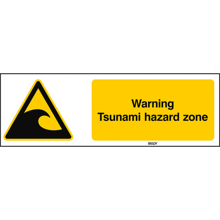 ISO Safety Sign  Warning Tsunami hazard zone