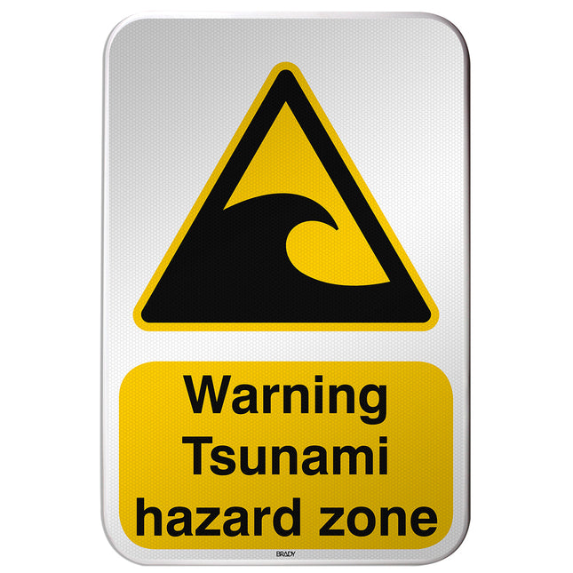 ISO Safety Sign  Warning Tsunami hazard zone