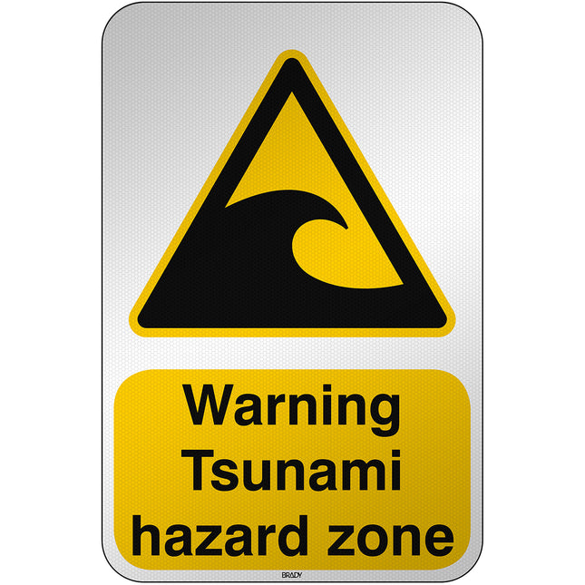 ISO Safety Sign  Warning Tsunami hazard zone
