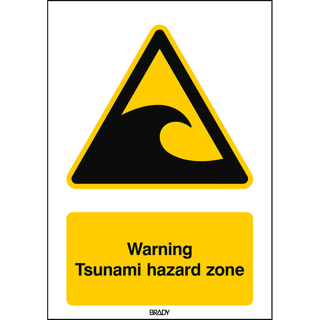 ISO Safety Sign  Warning Tsunami hazard zone