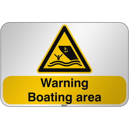 ISO Safety Sign  Warning Boating area