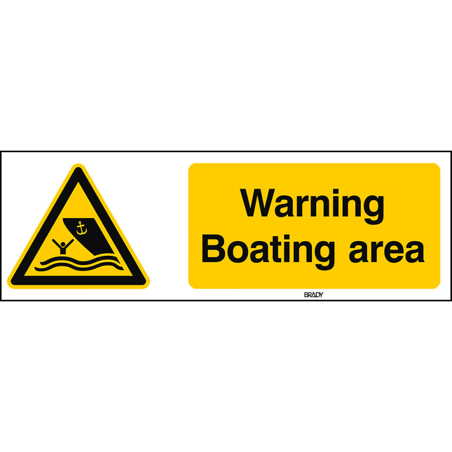 ISO Safety Sign  Warning Boating area