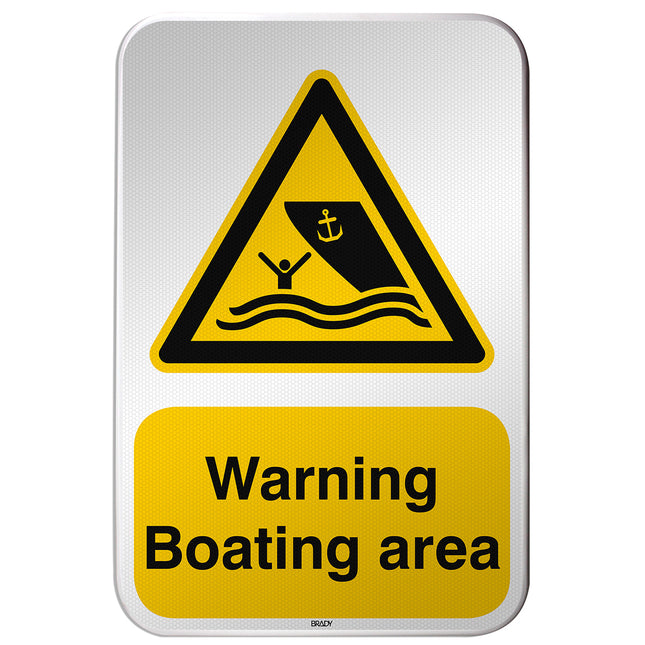 ISO Safety Sign  Warning Boating area