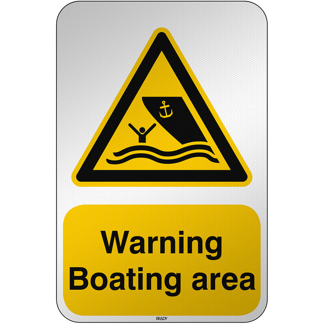 ISO Safety Sign  Warning Boating area