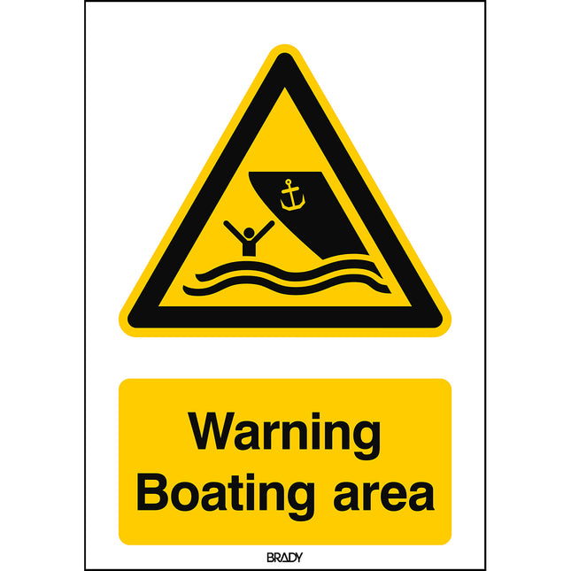 ISO Safety Sign  Warning Boating area