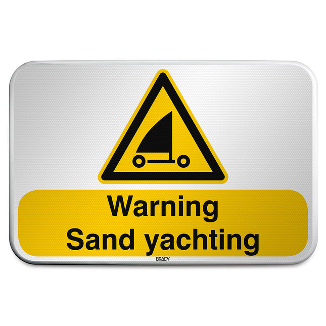 ISO Safety Sign  Warning Sand yachting