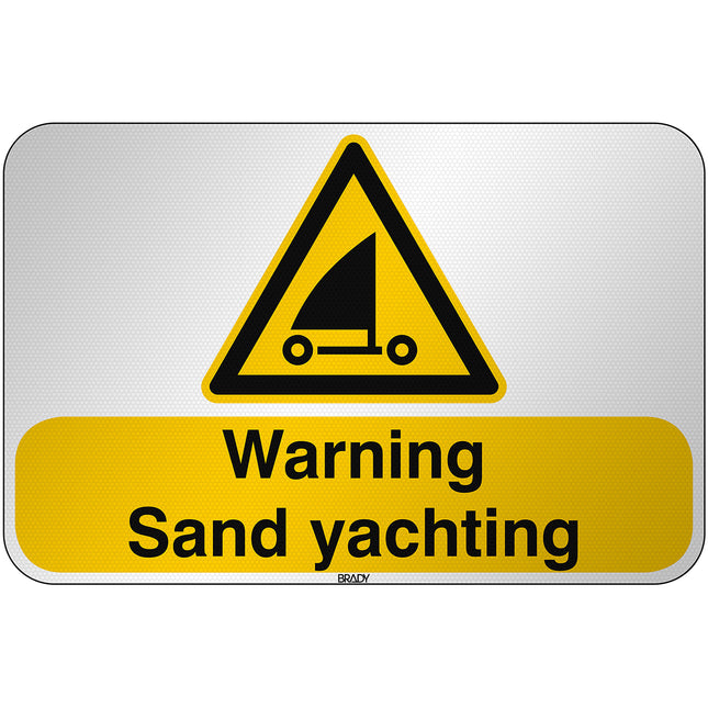 ISO Safety Sign  Warning Sand yachting