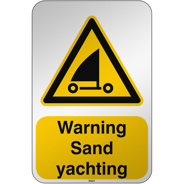 ISO Safety Sign  Warning Sand yachting