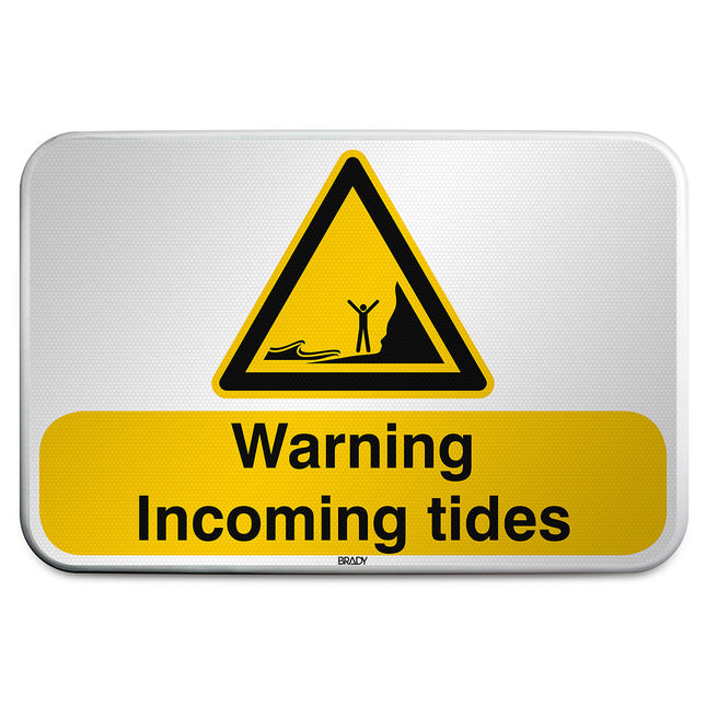 ISO Safety Sign  Warning Incoming tides