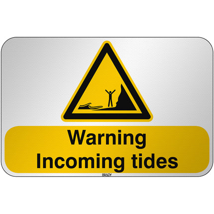 ISO Safety Sign  Warning Incoming tides