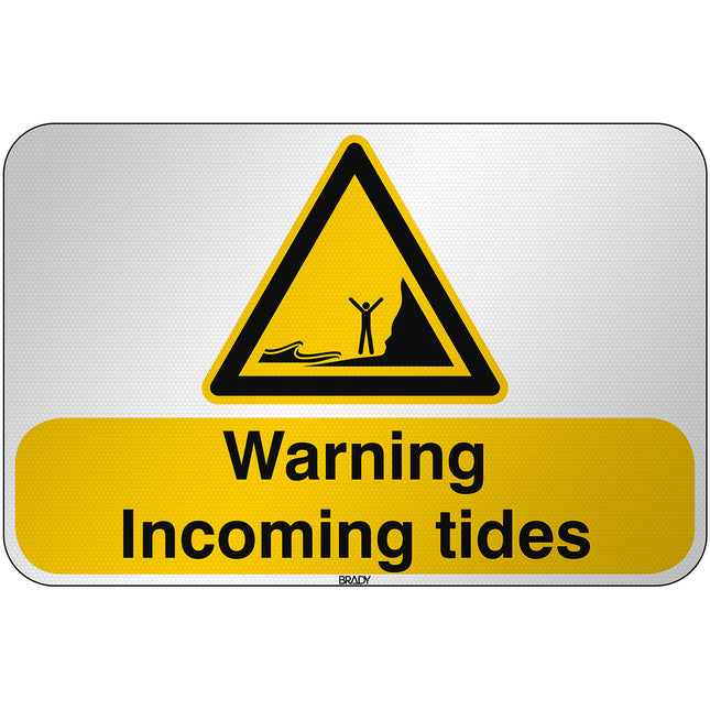 ISO Safety Sign  Warning Incoming tides