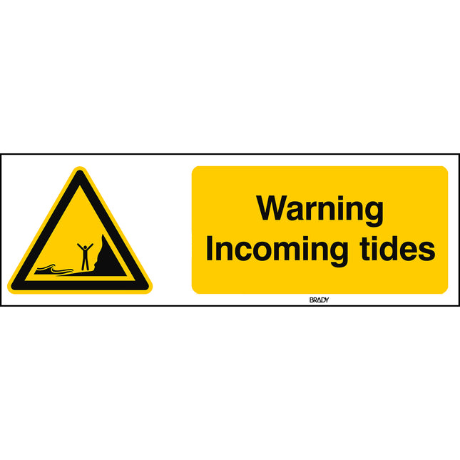 ISO Safety Sign  Warning Incoming tides