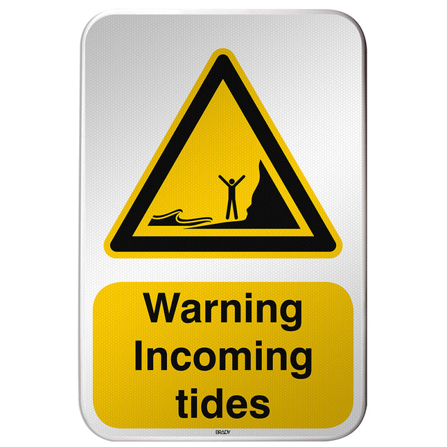 ISO Safety Sign  Warning Incoming tides
