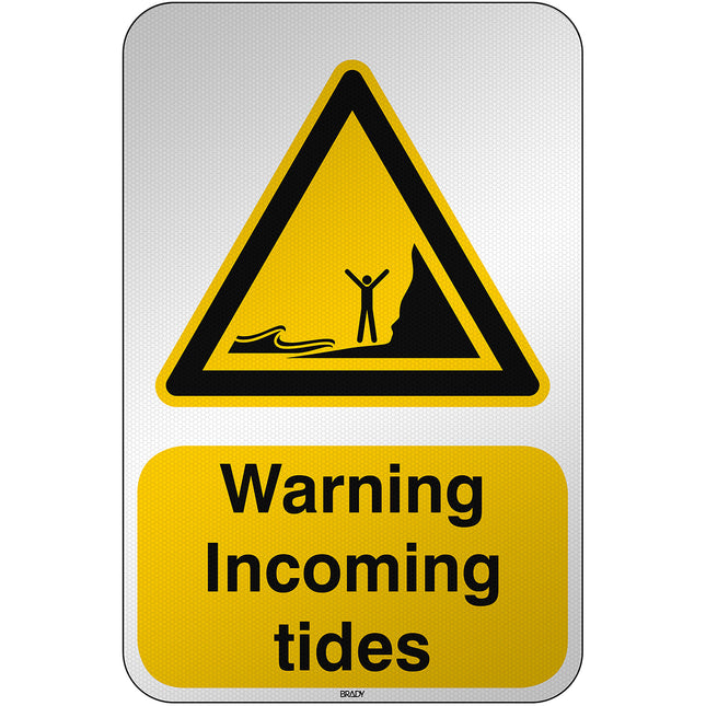 ISO Safety Sign  Warning Incoming tides