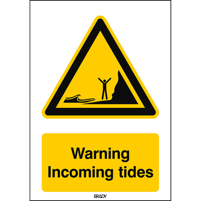 ISO Safety Sign  Warning Incoming tides