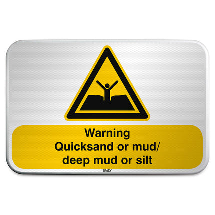 ISO Safety Sign  Warning Quicksand or mud deep mud or silt