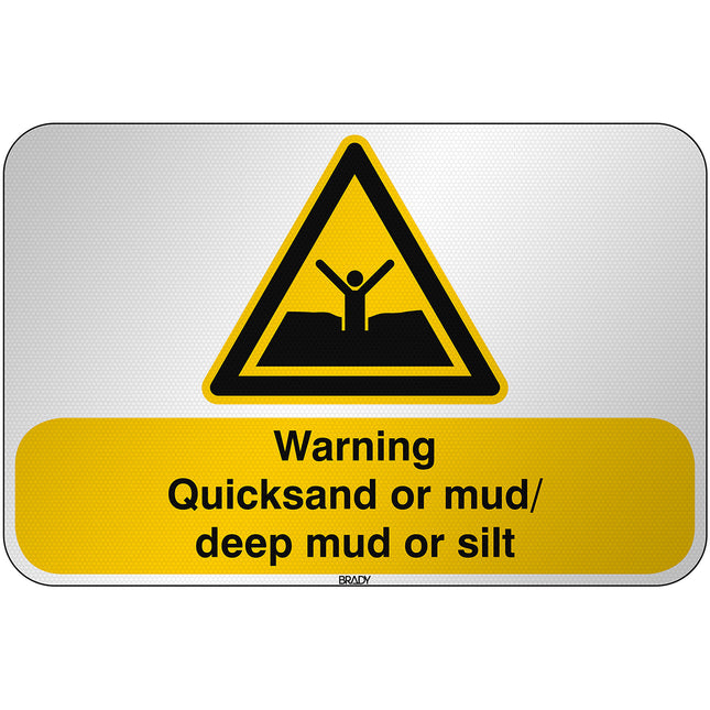 ISO Safety Sign  Warning Quicksand or mud deep mud or silt