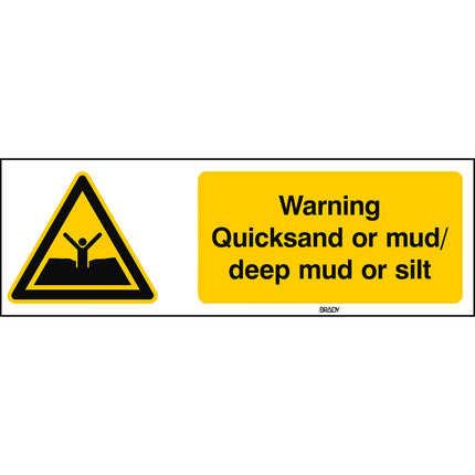 ISO Safety Sign  Warning Quicksand or mud deep mud or silt