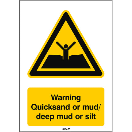 ISO Safety Sign  Warning Quicksand or mud deep mud or silt