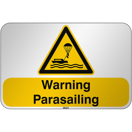 ISO Safety Sign  Warning Parasailing