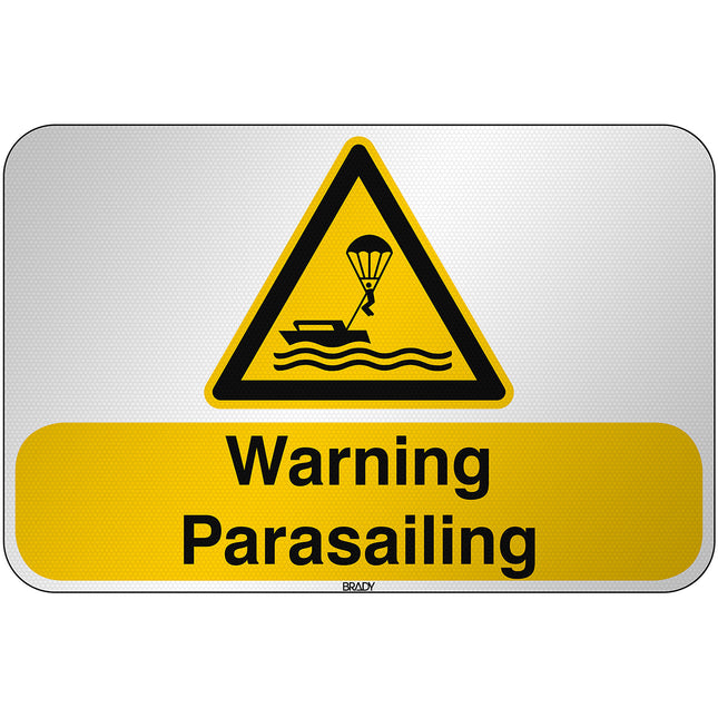 ISO Safety Sign  Warning Parasailing