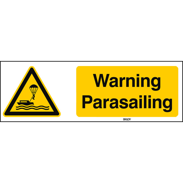 ISO Safety Sign  Warning Parasailing