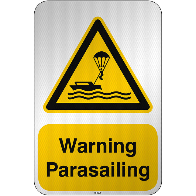 ISO Safety Sign  Warning Parasailing