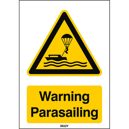 ISO Safety Sign  Warning Parasailing
