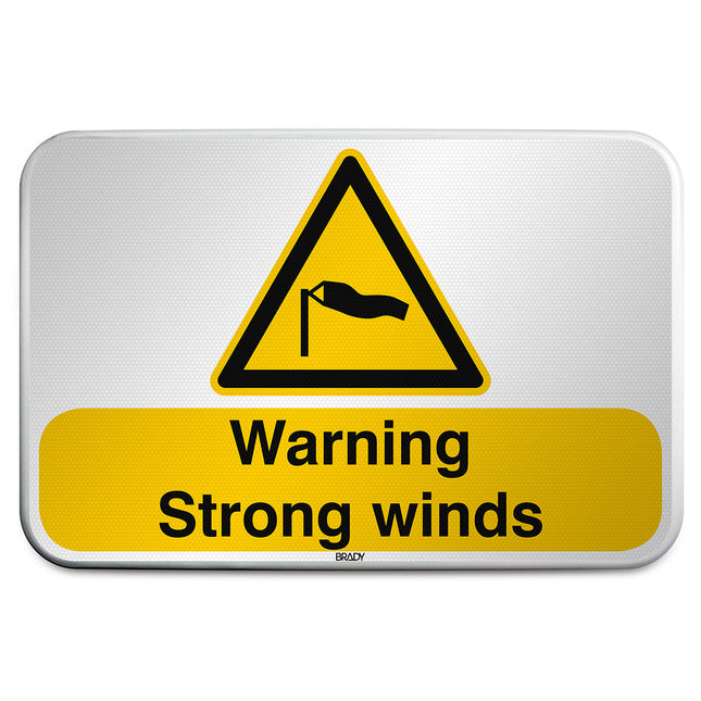 ISO Safety Sign  Warning Strong winds
