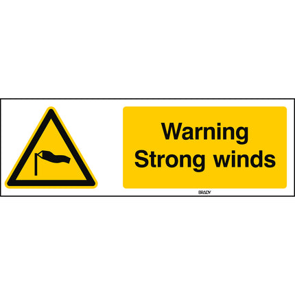 ISO Safety Sign  Warning Strong winds