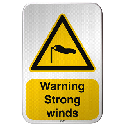 ISO Safety Sign  Warning Strong winds