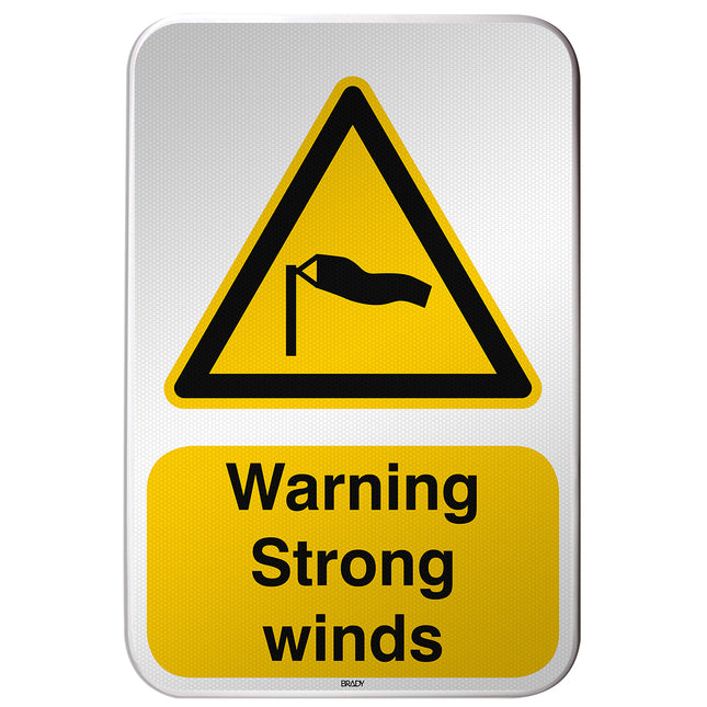 ISO Safety Sign  Warning Strong winds