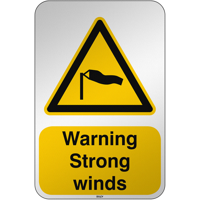 ISO Safety Sign  Warning Strong winds