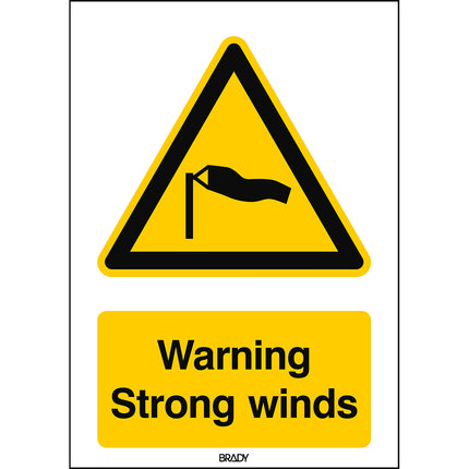ISO Safety Sign  Warning Strong winds