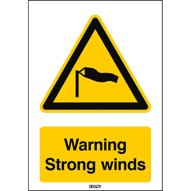 ISO Safety Sign  Warning Strong winds
