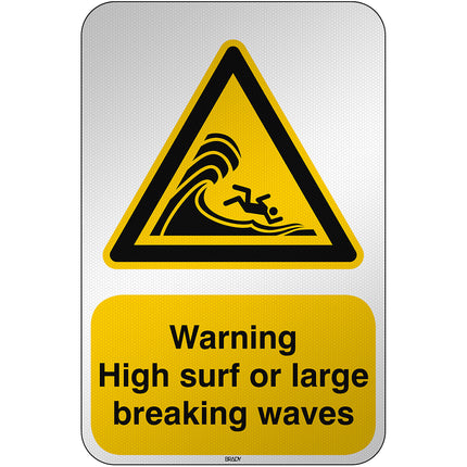 ISO Safety Sign  Warning High surf or large breaking waves